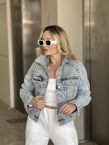 Kar Yıkama Denim Ceket