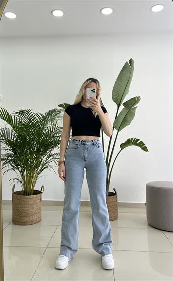 Kar Yıkama Palazzo Jean Pantolon