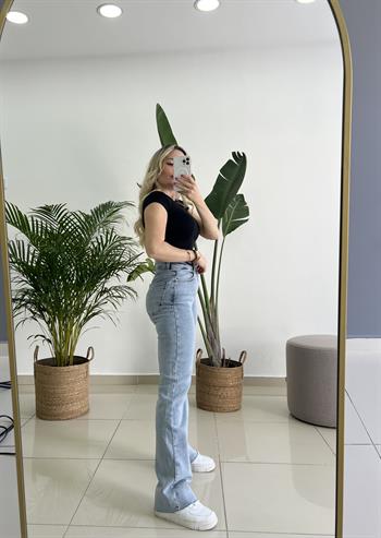 Kar Yıkama Palazzo Jean Pantolon