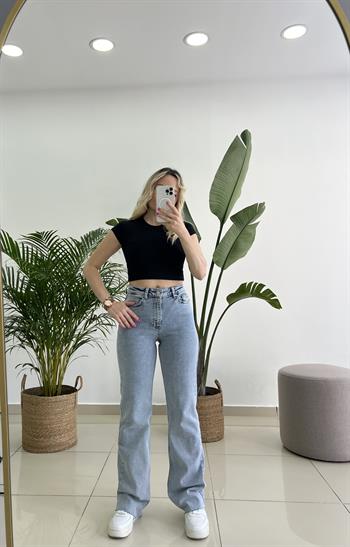 Kar Yıkama Palazzo Jean Pantolon