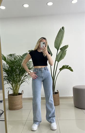 Kar Yıkama Palazzo Jean Pantolon