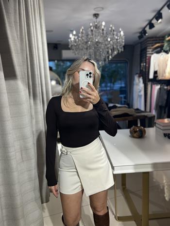 Kare Yaka Acı Kahve Çıtçıtlı Body