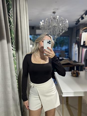 Kare Yaka Acı Kahve Çıtçıtlı Body