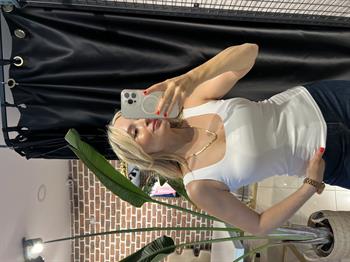 Kare Yaka Pamuk Beyaz Atlet