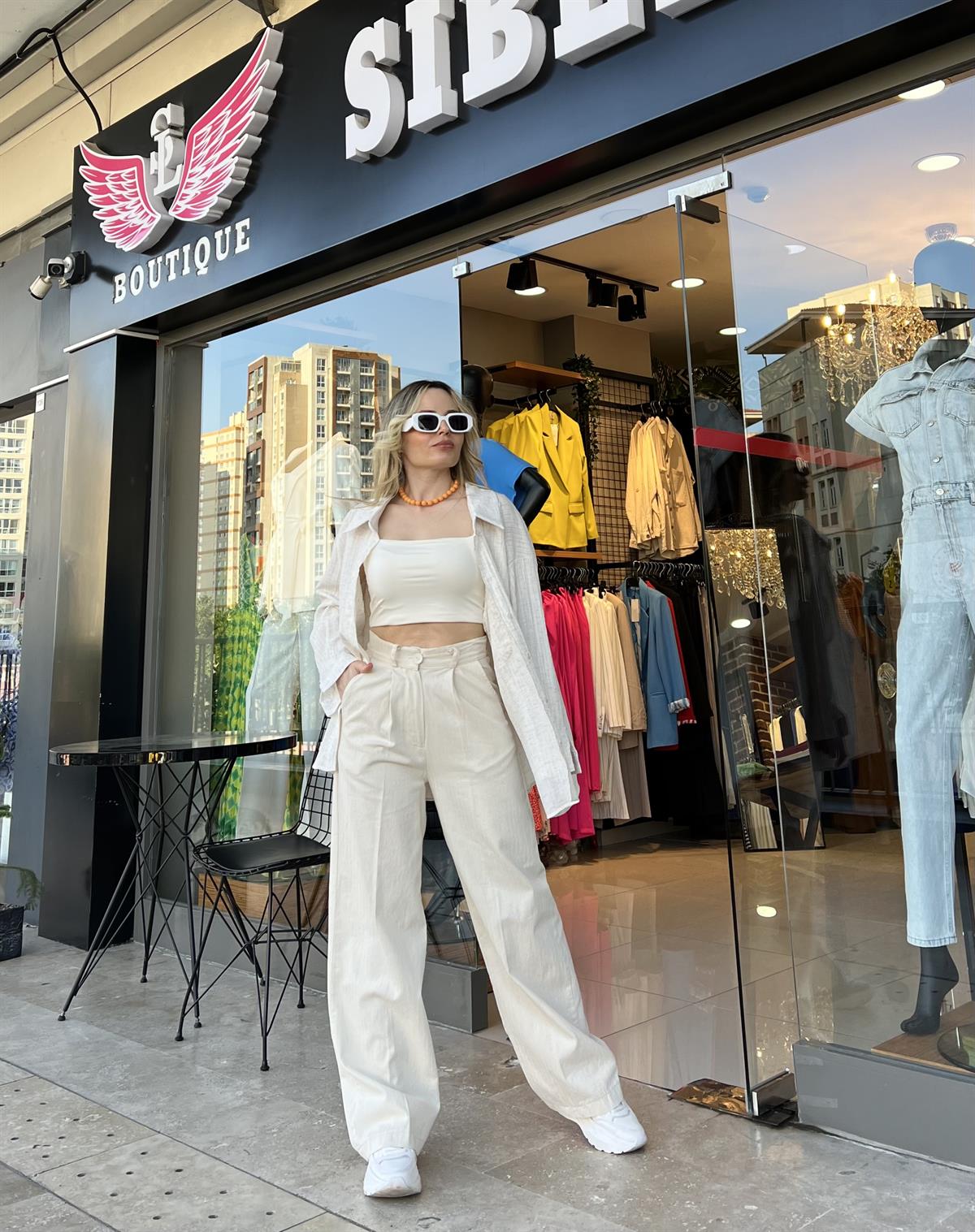 Keten Palazzo Pantolon