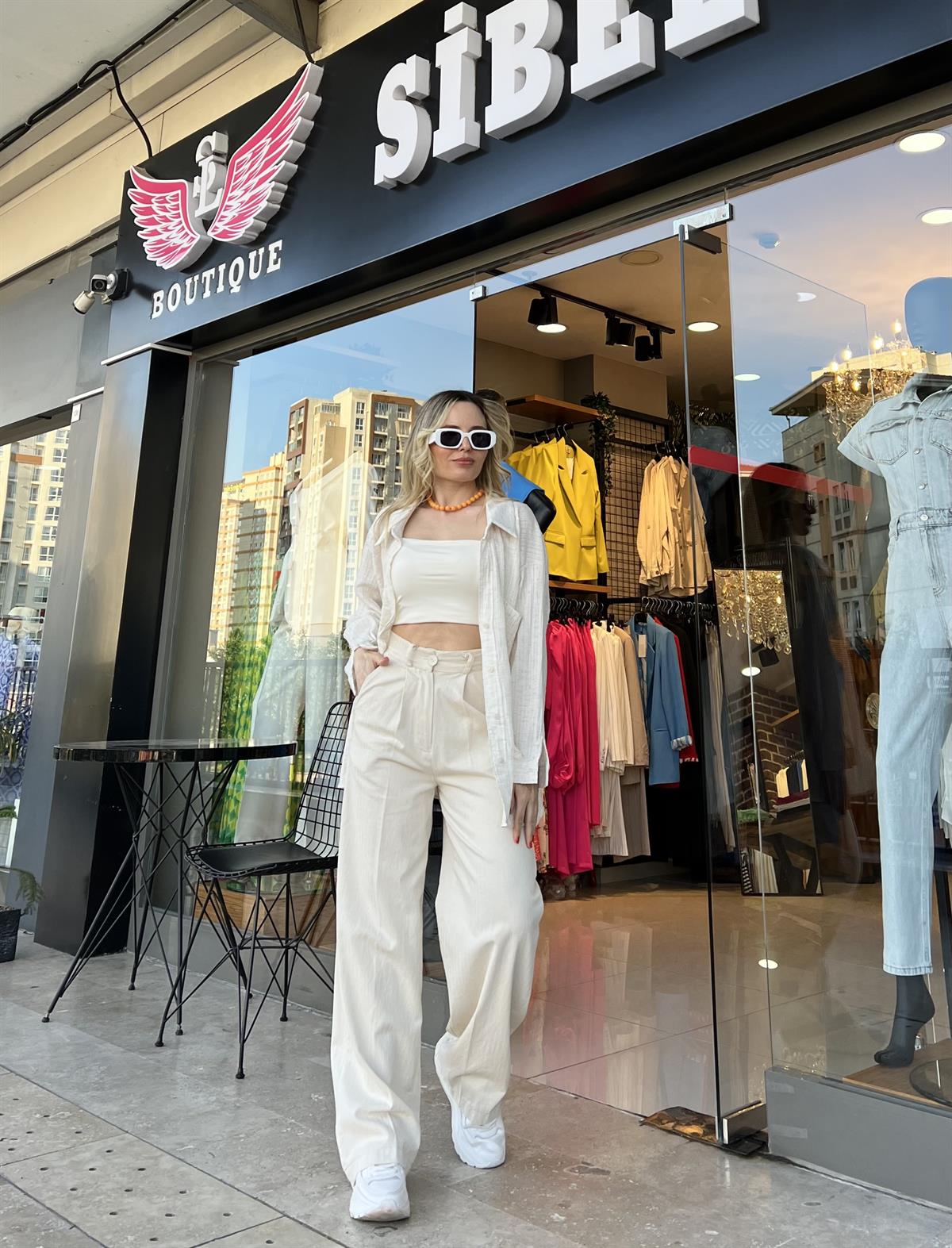 Keten Palazzo Pantolon