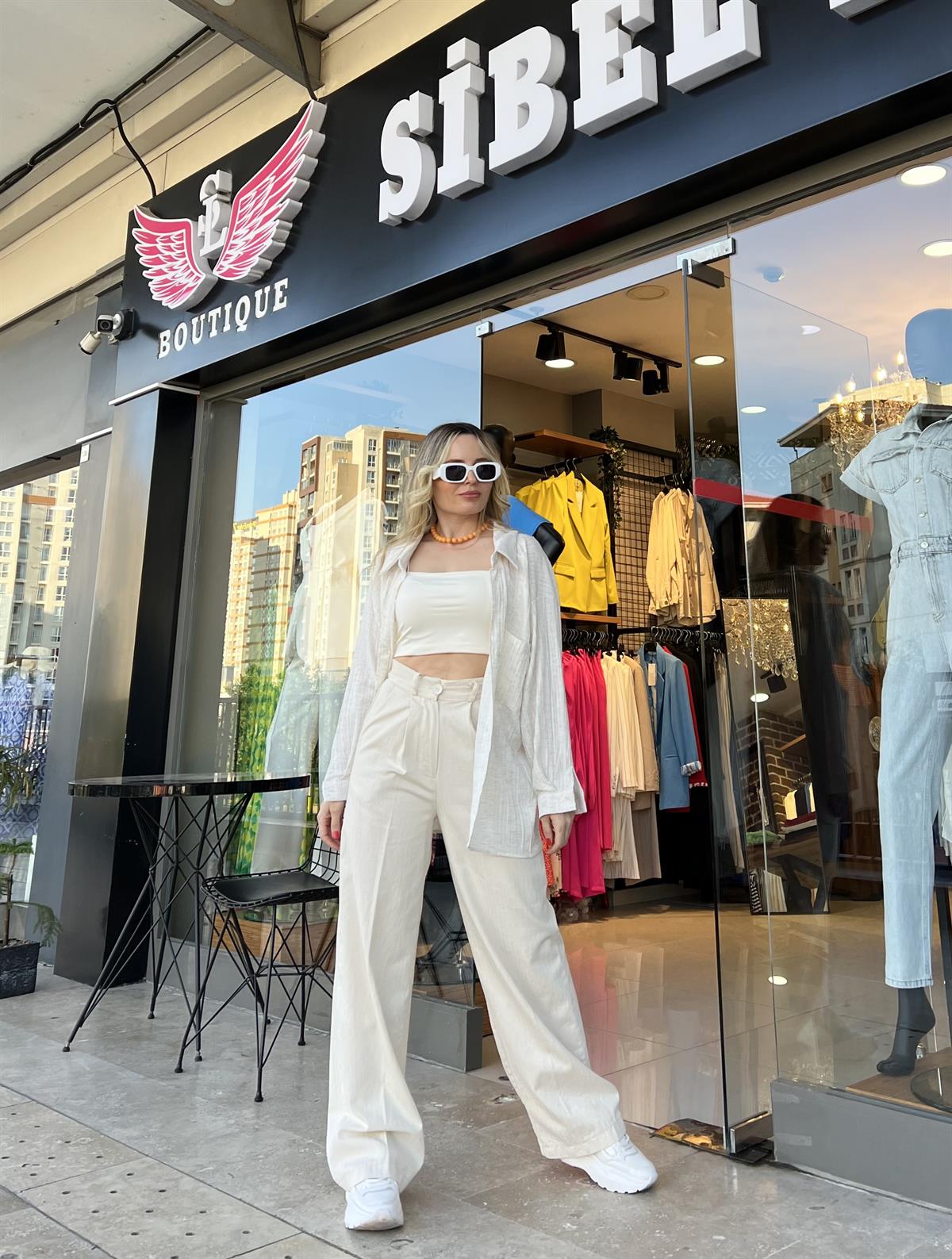 Keten Palazzo Pantolon