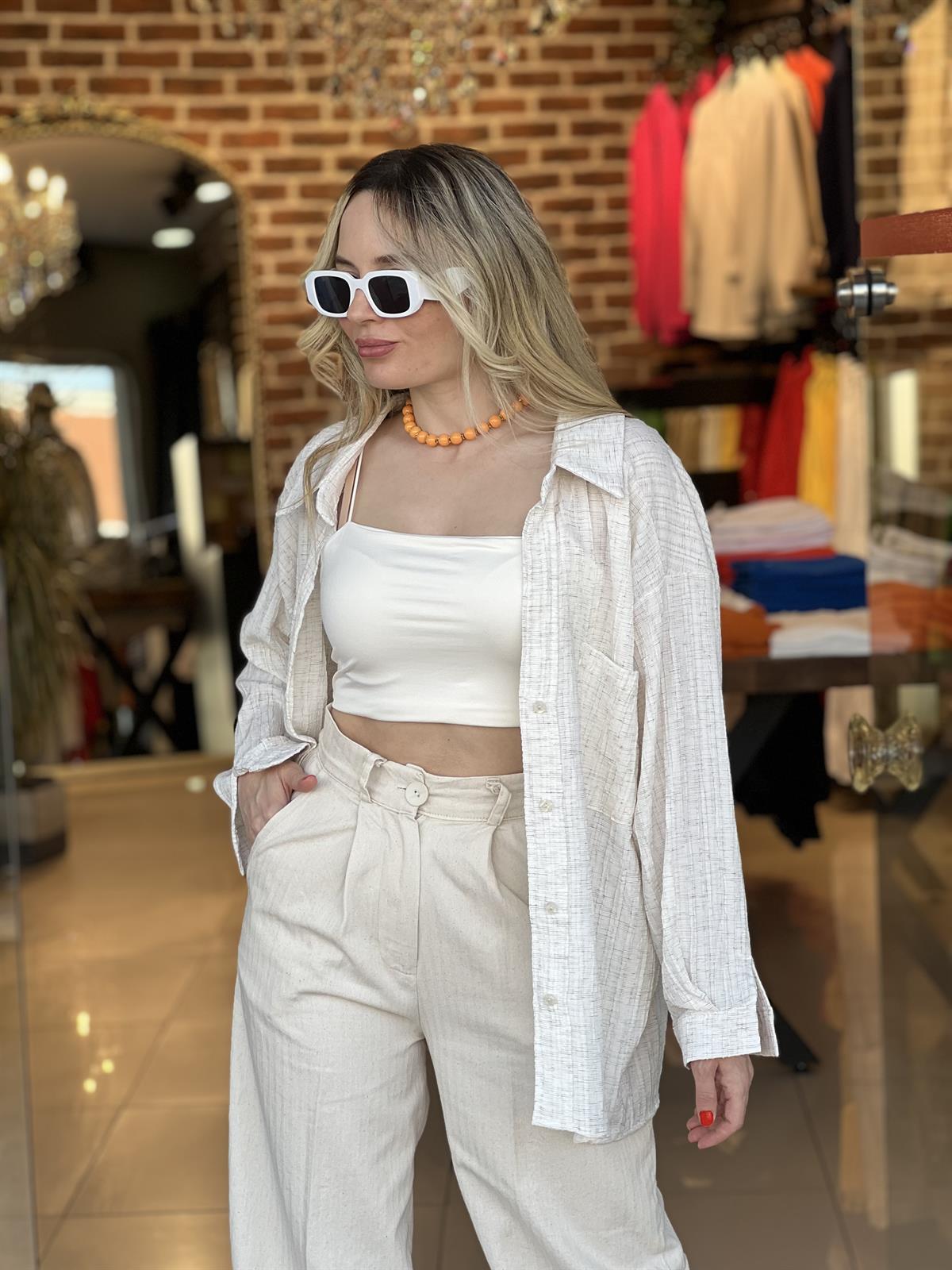 Krinkıl Keten Gömlek