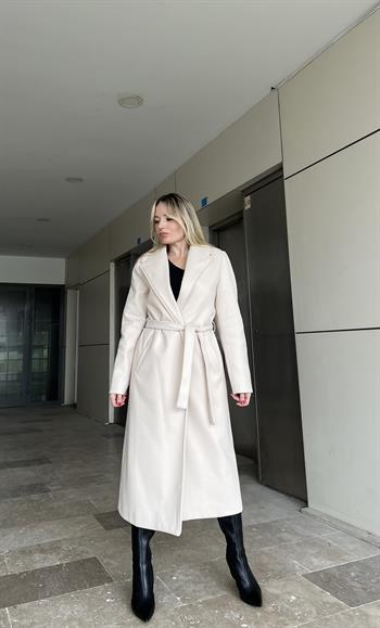  Taş Renk Kaşe Kaban 