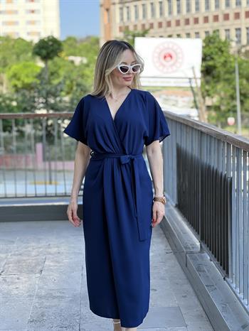 Lacivert Kapalı Anvelop Elbise