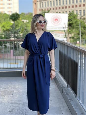 Lacivert Kapalı Anvelop Elbise