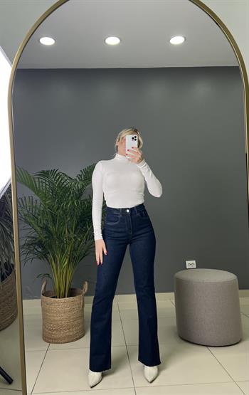 Lacivert  Likralı Jean Pantolon 