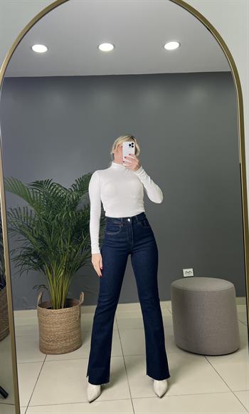 Lacivert  Likralı Jean Pantolon 