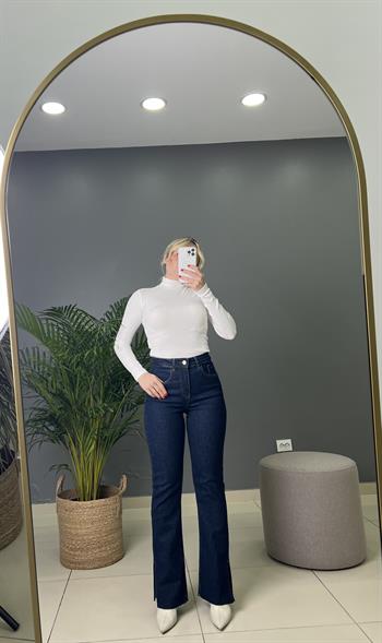 Lacivert  Likralı Jean Pantolon 