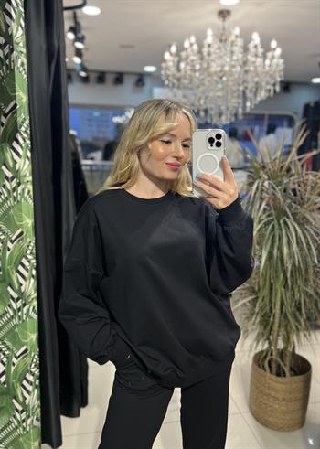 Likralı Güçlü Dokuda Siyah Eşofman Takımı