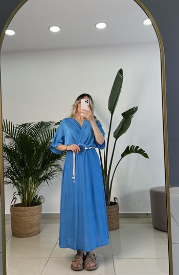 Mavi Renk Helen Model Elbise