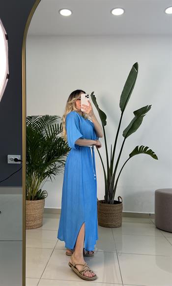 Mavi Renk Helen Model Elbise