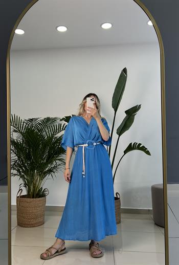 Mavi Renk Helen Model Elbise