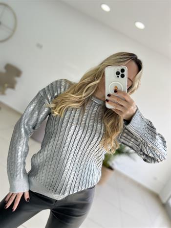 Metalik Varak Baskılı Triko