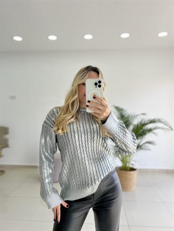 Metalik Varak Baskılı Triko