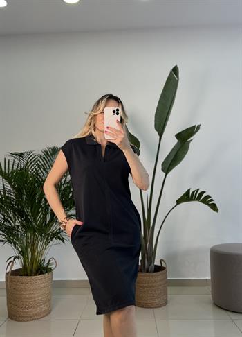 Modal Kumaş Antrasit Basic Elbise