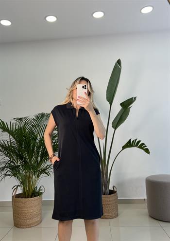 Modal Kumaş Antrasit Basic Elbise