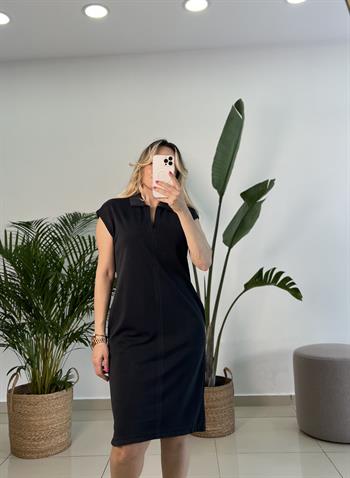 Modal Kumaş Antrasit Basic Elbise