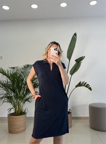 Modal Kumaş Lacivert Basic Elbise