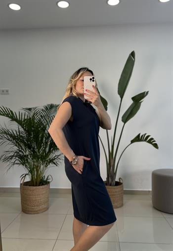 Modal Kumaş Lacivert Basic Elbise