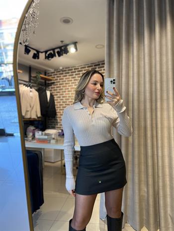 Orijinal Marka Evaze Antrasit Mini Etek