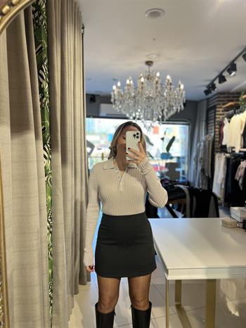 Orijinal Marka Evaze Antrasit Mini Etek