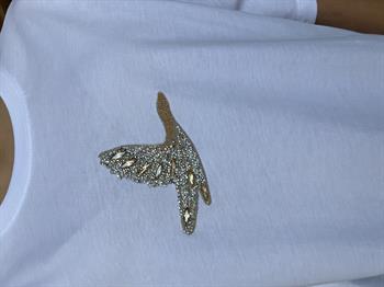 Orijinal Marka Modeli Bisiklet Yaka Beyaz Tişört