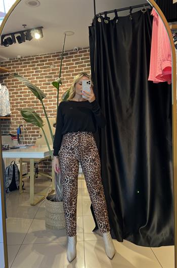 Orijinal Marka Modeli Leopar Filetolu Pantolon