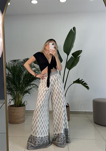 Şal Desen Pamuk Dokuda Palazzo Pantolon