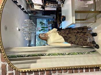 Şal Desenli Şifon Midi Etek