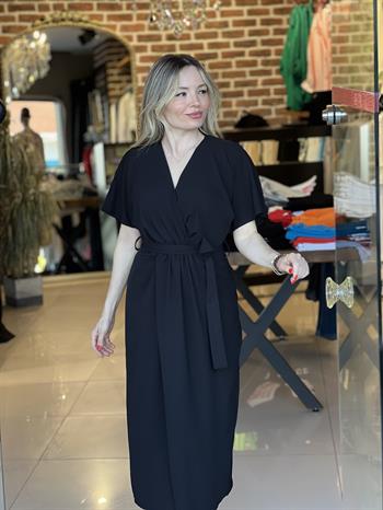 Siyah Kapalı Anvelop Elbise