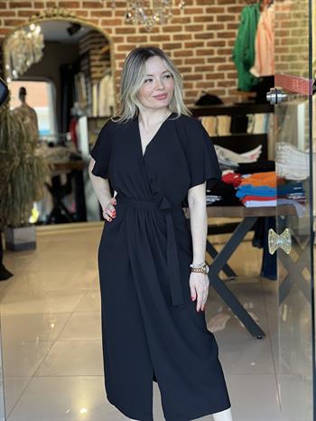 Siyah Kapalı Anvelop Elbise