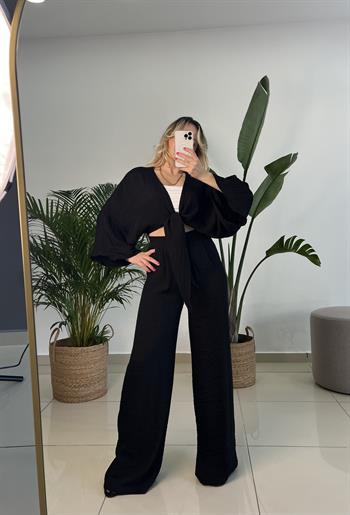 Siyah Krınkıl Keten Takım