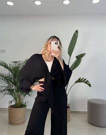 Siyah Krınkıl Keten Takım