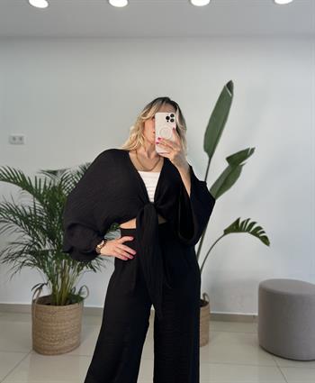 Siyah Krınkıl Keten Takım