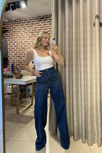 Taş İşleme Detaylı Jean Pantolon