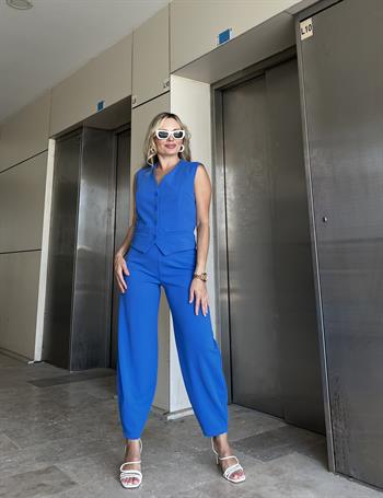 Yelek Pantolon Mavi Takım 