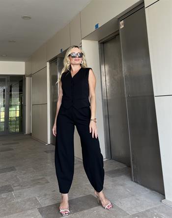 Yelek Pantolon Siyah Takım