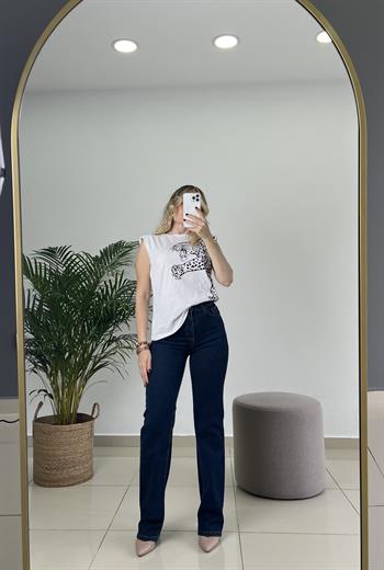 Yüksek Bel Full Likralı  Jean Pantolon 