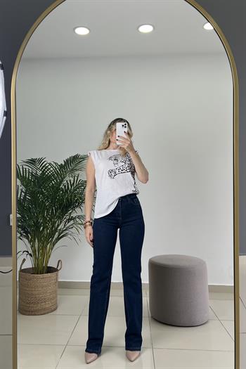 Yüksek Bel Full Likralı  Jean Pantolon 