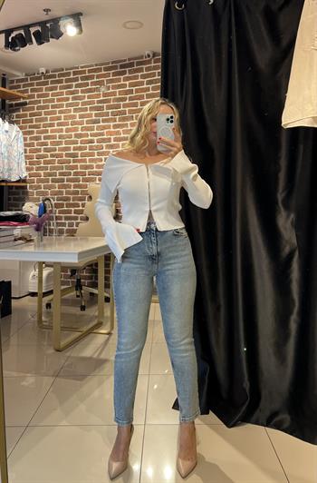 Yüksek Bel Tint Mom Jean Pantolon