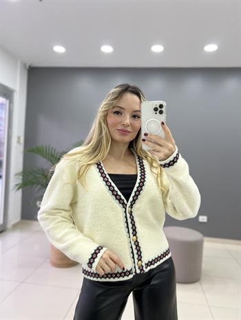 Yumoş Etnik Desenli Hırka