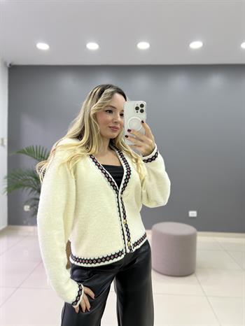 Yumoş Etnik Desenli Hırka