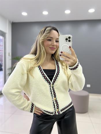 Yumoş Etnik Desenli Hırka