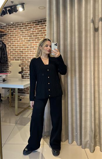 Yürütmeli Hırkalı Siyah Takım